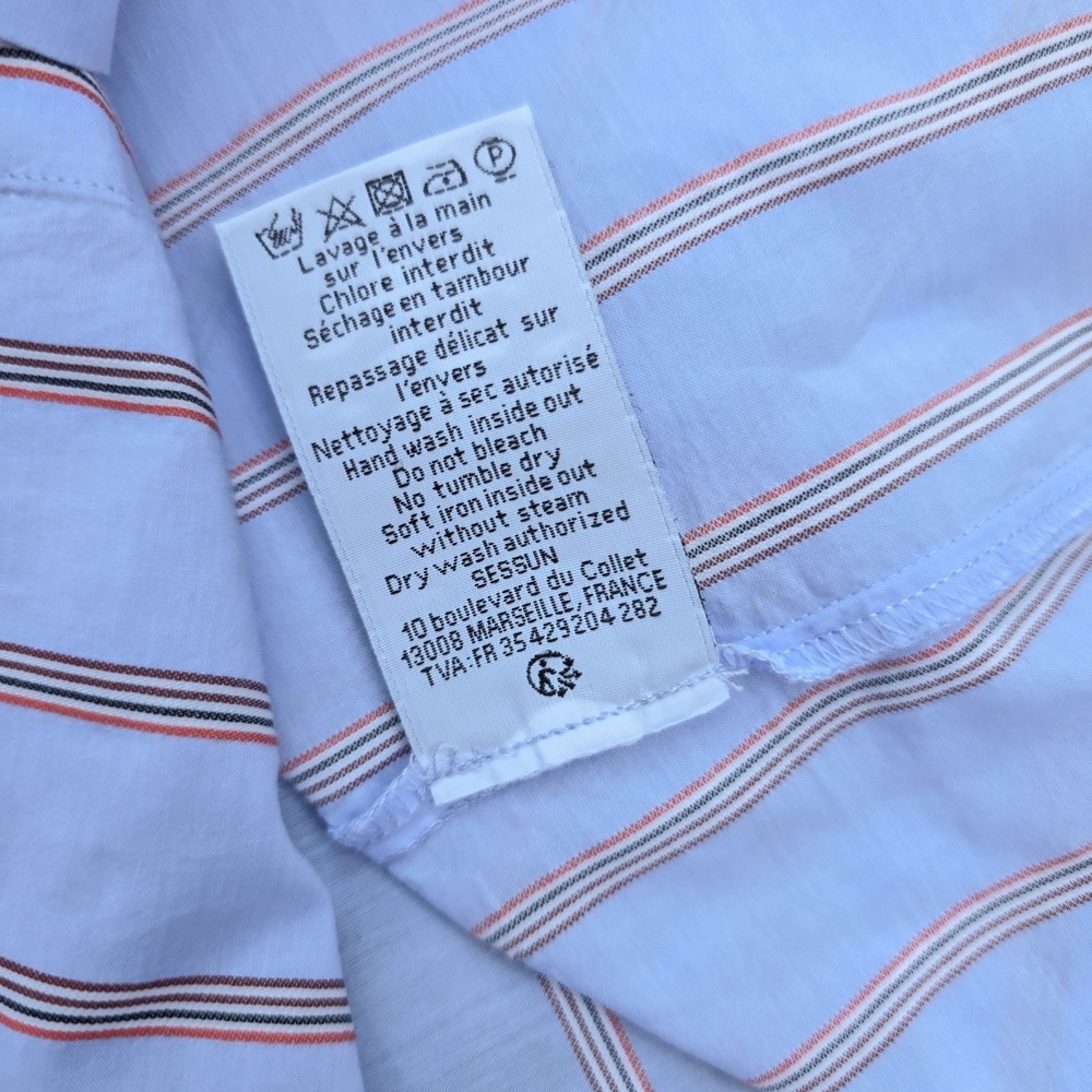 Sessun Botan Blue Stripe Button Up Shirt Womens M Relaxed French Minimalist - Picture 9 of 9